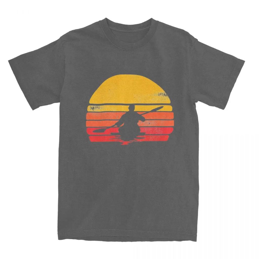 UnisexKayaking Sunset T Shirts Apparel Sea Kayak 100% Cotton T-shirt Clothes Amazing Tee Shirt All Seasons