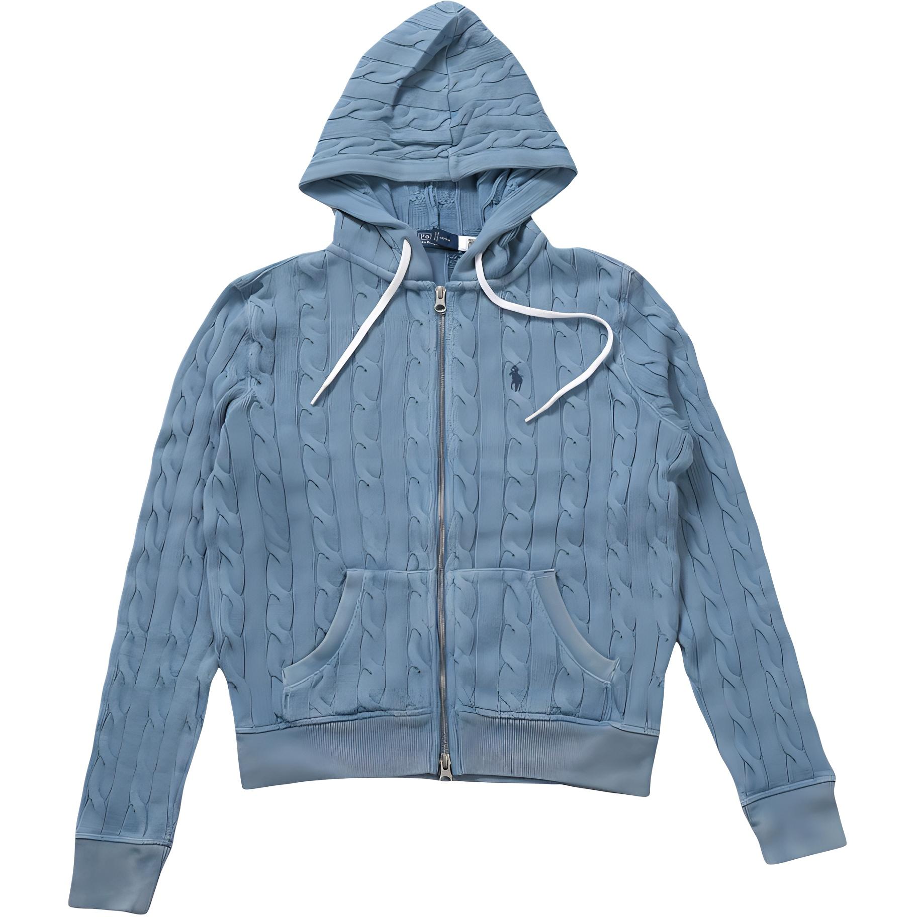 

Polo Ralph Lauren Однотонный худи на молнии с длинным рукавом Женский свитер Синий 211965101-001 XL