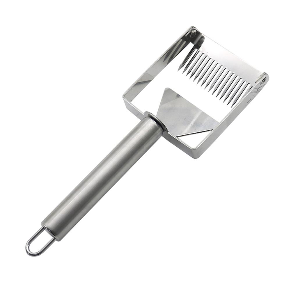 Apiculture Beehive Honey Cutter Uncapping Scraper Stainless Steel Wooden Handle Honeycomb Needle Type Scraping Shovel Beekeeping