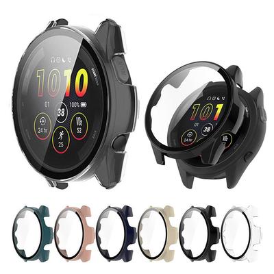 Etui ochronne na PC + szkło hartowane do Garmin Forerunner 265 265S Pełny ochraniacz ekranu Zderzak