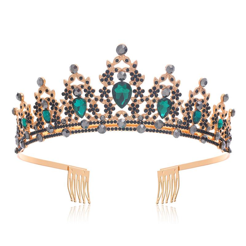 Jewel Bride Bridesmaids Comb Crown Baroque Birthday Wedding Banquet Headwear Crown Headband