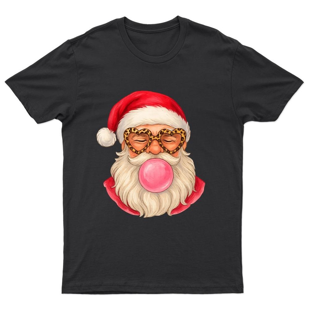 Santa Bubblegum Christmas Holiday TShirt Unisex Gift Retro Funny Unisexs