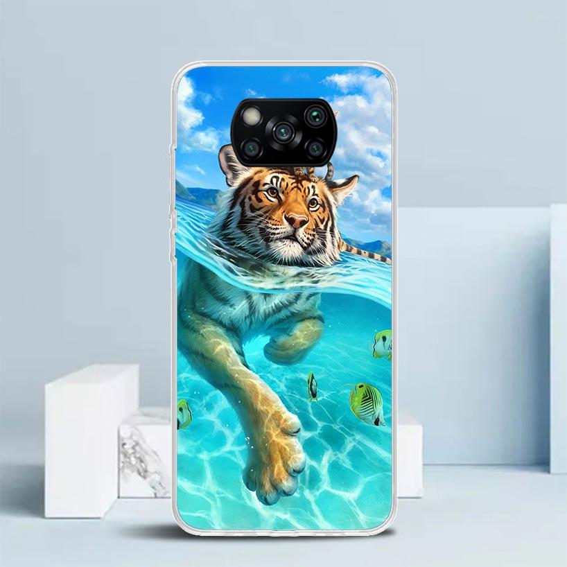 Cool Animal Big Cat Tiger Phone Case For Xiaomi Poco F7 Ultra X5 X6 X7 Pro M7 Redmi 15C 15 13C 13 12C 12 10C 10 10A 9 9C 9A 9T C
