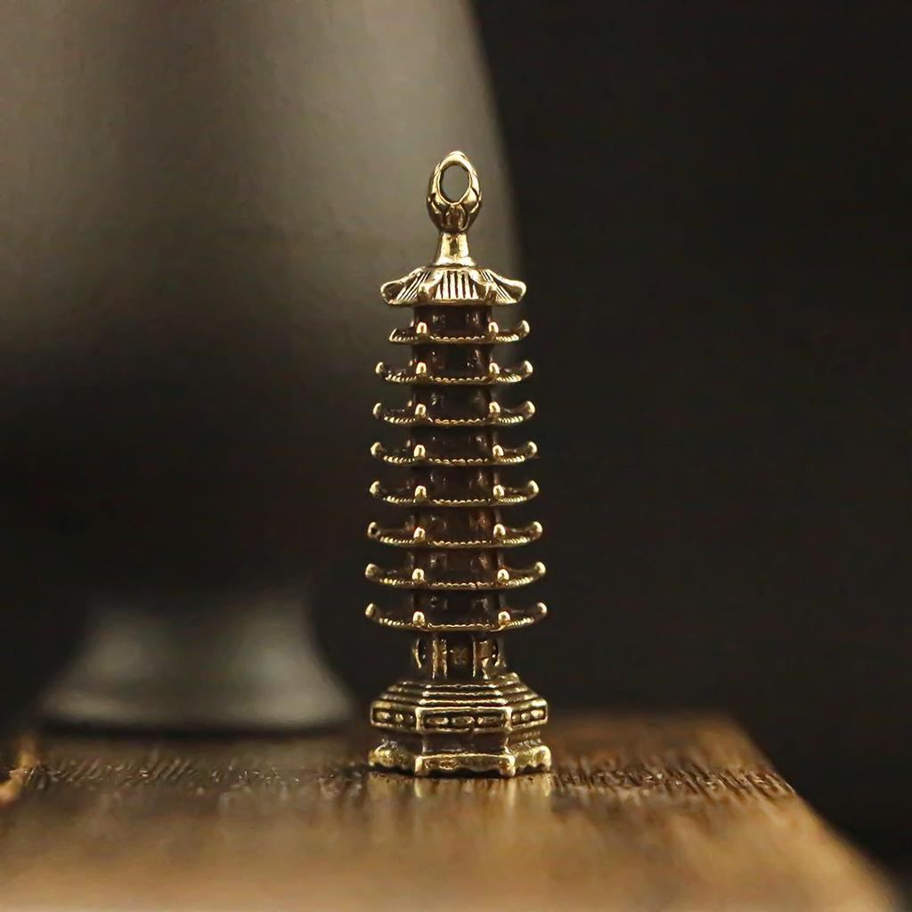 Chinesischer Messing Neunstöckiger Wenchang Turm Schlüsselanhänger: Gaokao & Zhongkao Schülergeschenk