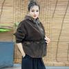 Women's Retro Hooded Corduroy Jacket - 2025 Winter Thick Velvet Cotton, Loose Fit, Plus Size, Body Concealing Casual Wear