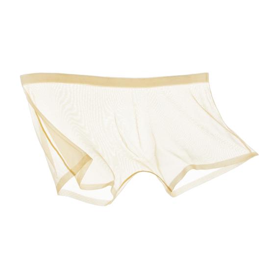 Boxer Underwear Mid-rise Ultra-Thin Seamless Transparent Mesh Yarn Shorts Briefs Solid Color Breathable Lightweight Soft Boxers