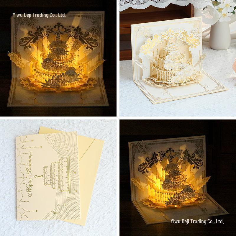3D Custom Music Birthday Card with Recording, Handmade Gift Message "Add Oil"