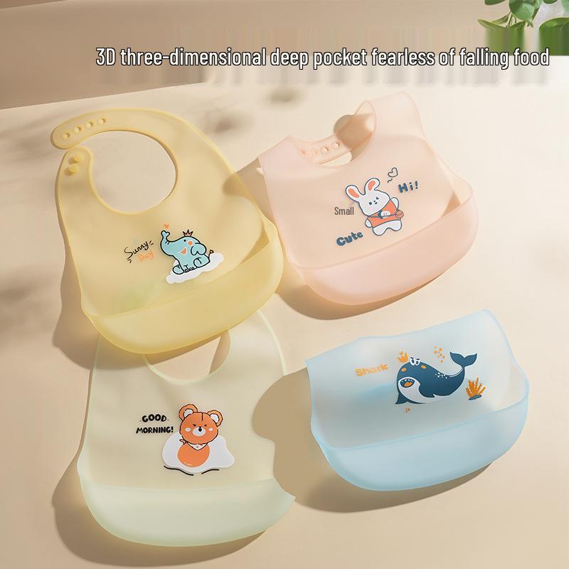 Lightweight Waterproof Silicone Bib for Babies - Dribble & Food Protection