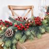 180CM Artificial Plants Christmas Garland Red Berries Wreath Xmas Home Decoration Pine Tree Rattan Hanging Ornament