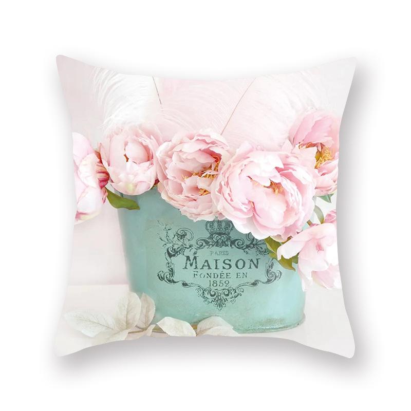 Nieuw Aquarel Bloemen Kussen Digitale Print Sofa Bed Stof Kussen Rugleuning Kussenhoes