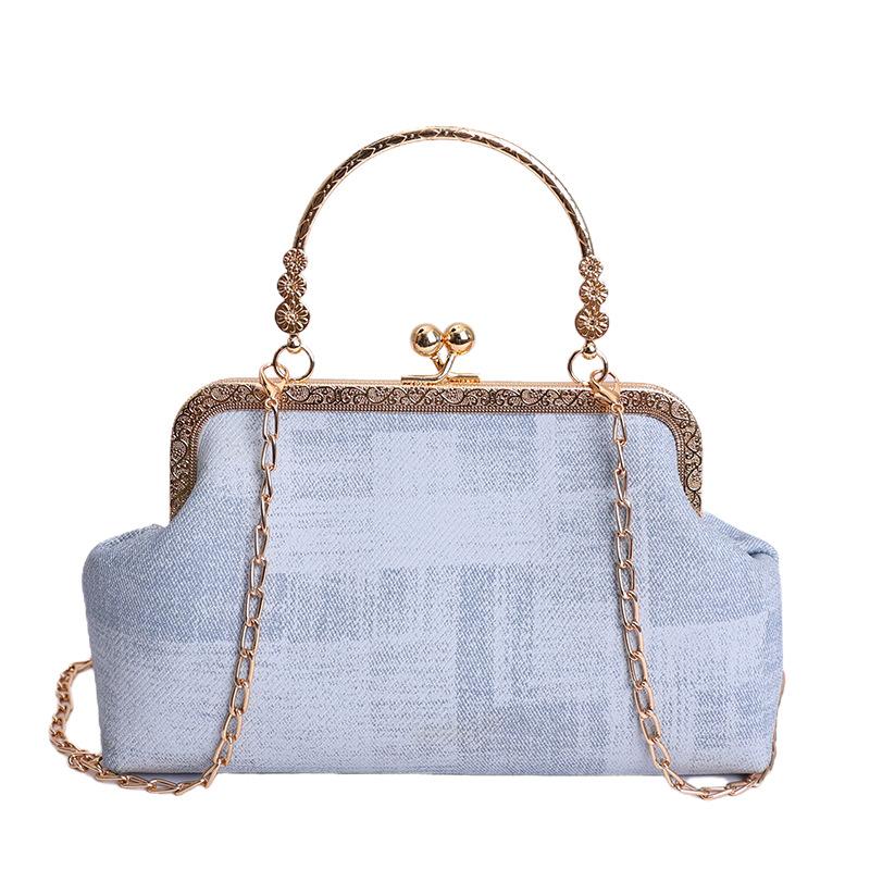 Fashion Chain Bag Women's Summer New Fashion Simple Shoulder Shell Bag Casual Plaid Messenger Bag Bag