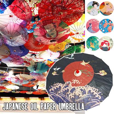 Japanese Style Hanging Umbrella Izakaya Ceiling Decor Umbrella Japanese Lantern Ukiyo-e Oil Paper Restaurant Bar Decor Crafts