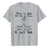 Funny Stick Figure Bob No Arms Knock Knock Joke Text Graphic Cotton T Shirt Unisex Humor Meme Loose Streetwear Daily Casual Top Tee