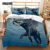 Green Grass Elephant Duvet Cover Set Microfiber Safari Animals Bedding Twin Double Bedroom Decor