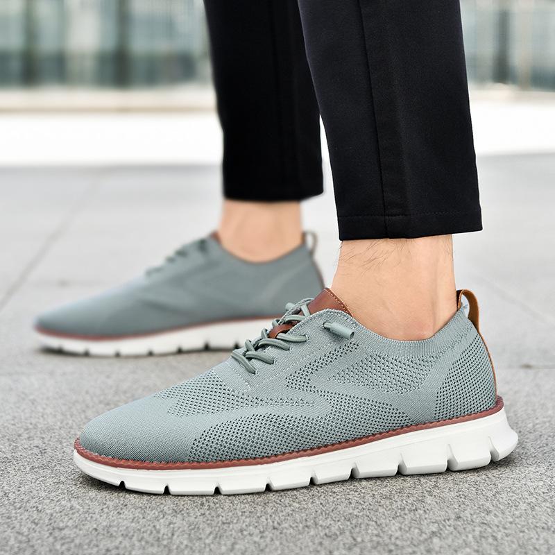 

Мужская обувь в британском стиле, летние дышащие кроссовки, обувь из сетки с технологией Flyknit, мужской большой размер 8, модная обувь для бега 50