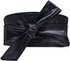 Woman Wide PU Leather Belt Obi Belt Self Tie Cinch Belt Wrap Around Bowknot Waistband Bright for Dress
