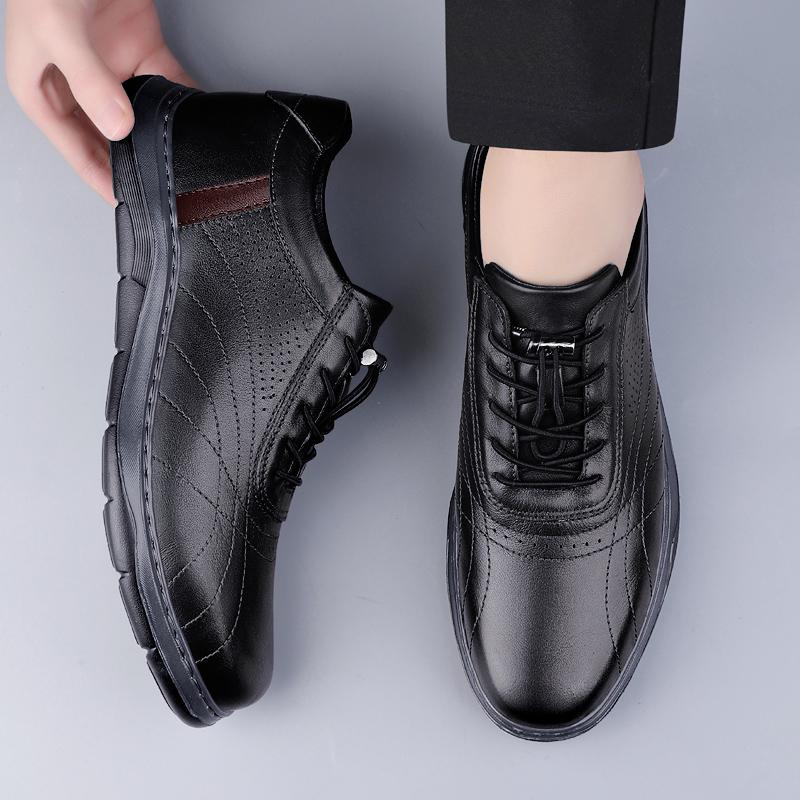 Non-Slip Walking Flats Genuine Leather Male Treking Footwear 2024 New Versatile Men's Casual Shoes Classic Outdoor Running Shoes