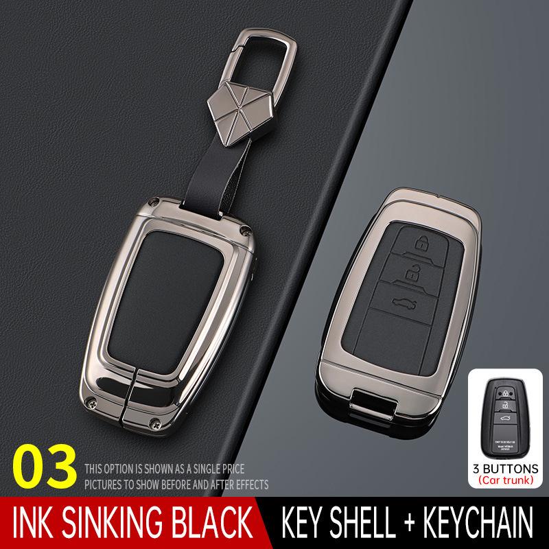 Crown Lu Fang Key Case for 24 Model Toyota 14th Gen Crown & Vellfire 2024 - Metal Leather Shell Buckle