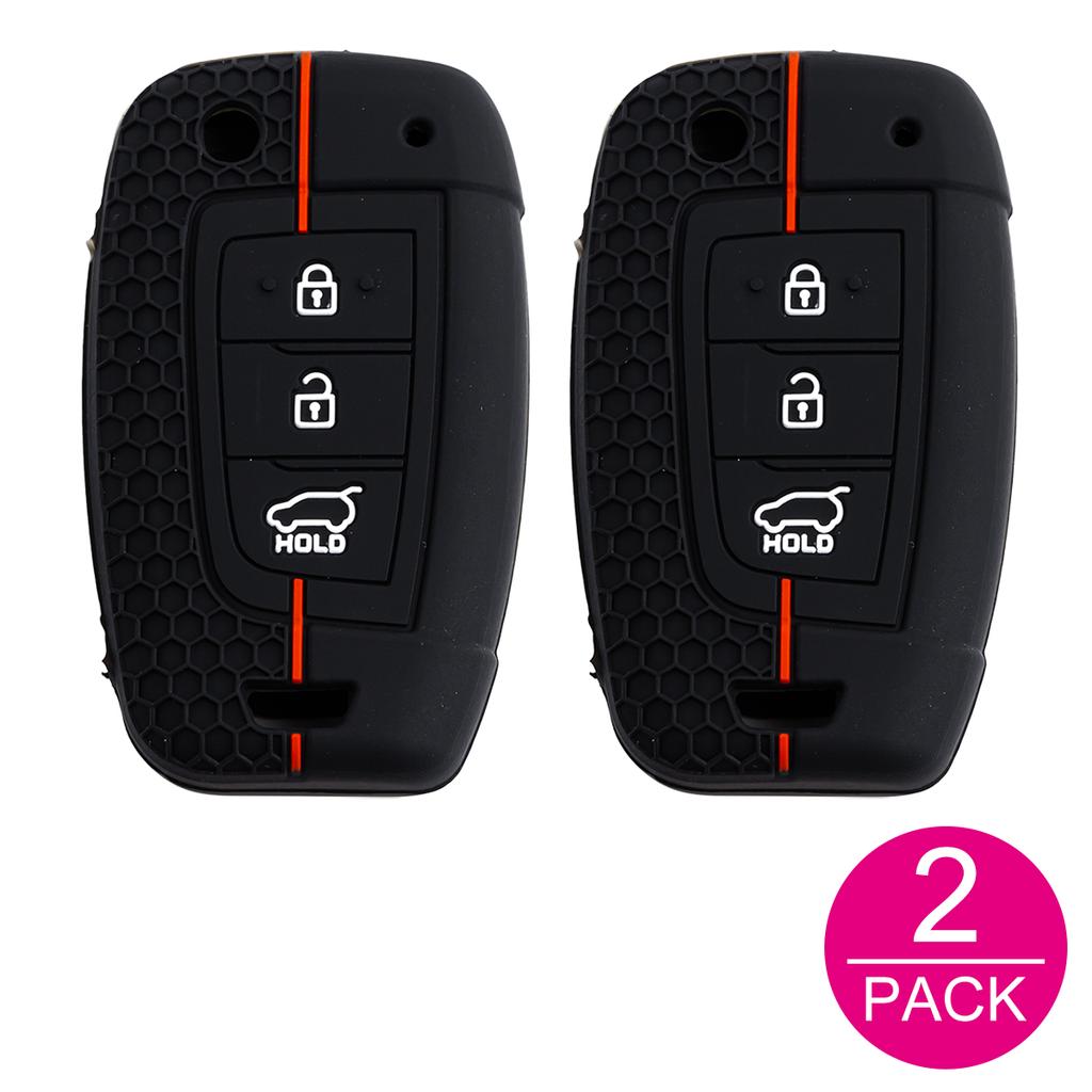 2X Silicone Car Key Fob Cover Case Holder Keychain For Hyundai Tucson Sonata Venue Accent Santa Fe Cruz Nexo Kona Elantra Gt I30