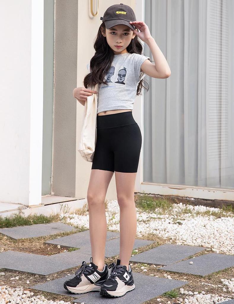 Girls' Summer Shark Leggings: Lightweight, Anti-Exposure Safety Shorts for Outdoor Play