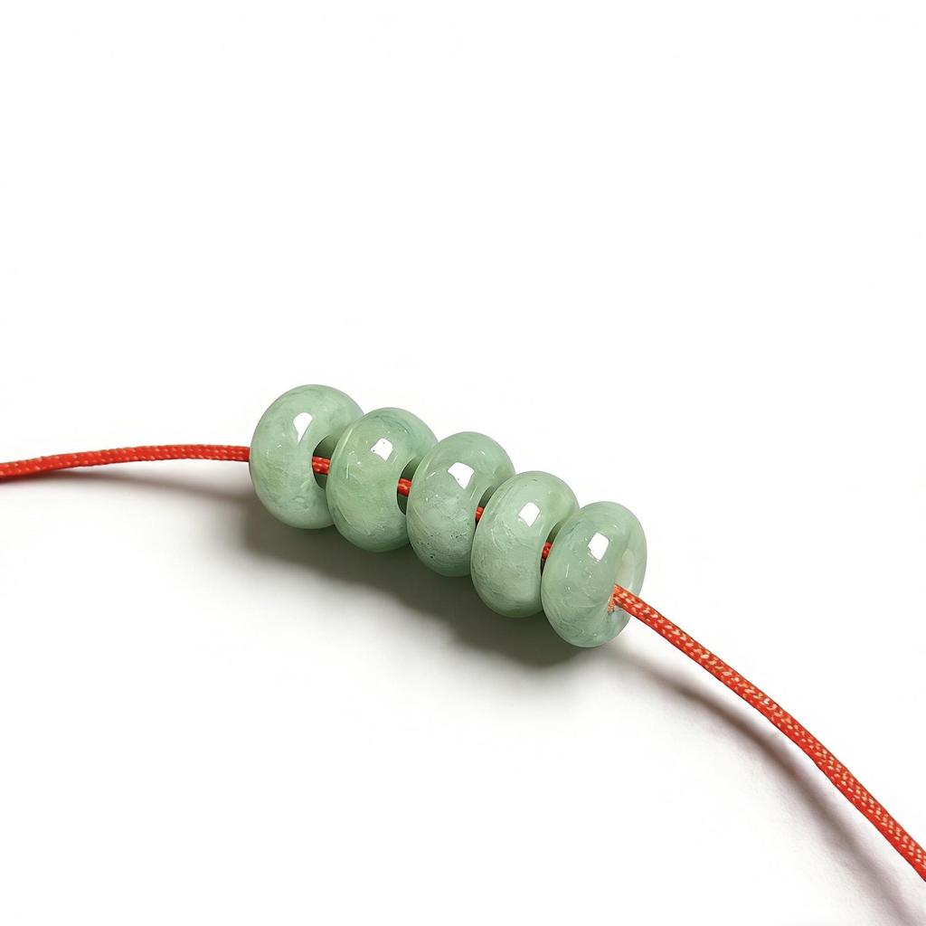 Natural A-Grade Jadeite Round Ring Beads - Green Jade DIY Jewelry Accessories.