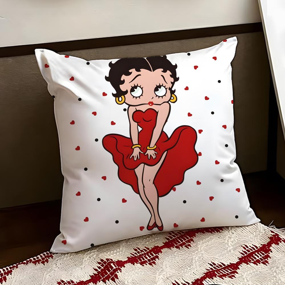 Cute BBetty BBoop Cushion Cover Reversible Soft Durable Pillow Cover Home  Car MultiScene Use for Daily Comfort