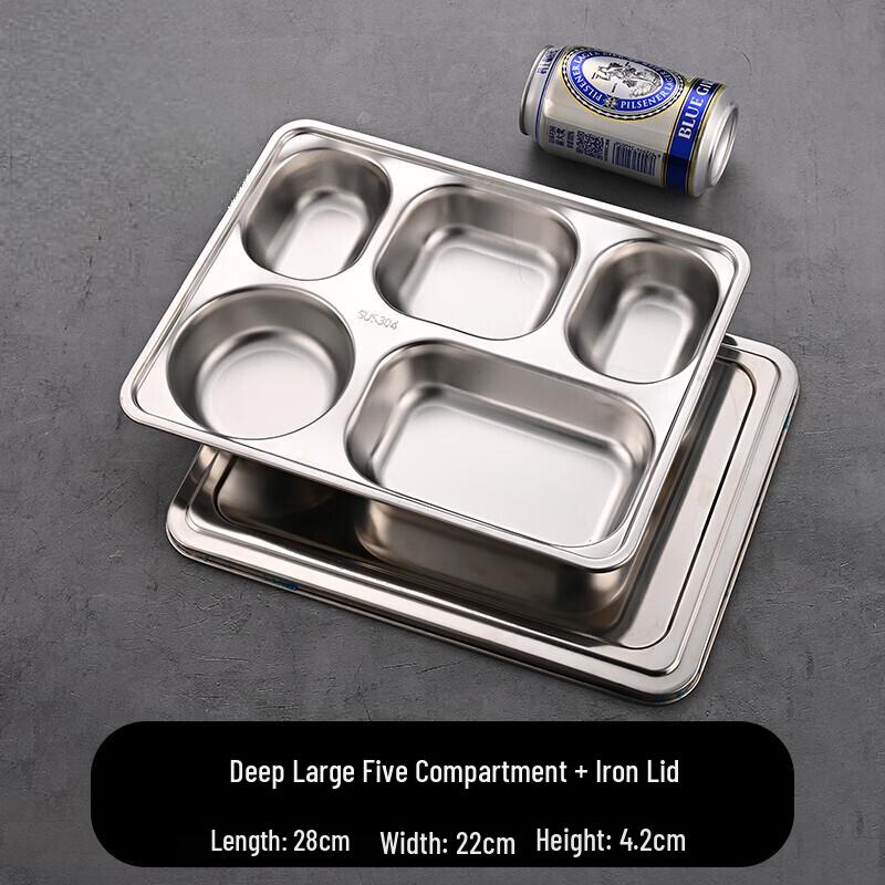304 Stainless Steel Divided Lunch Tray