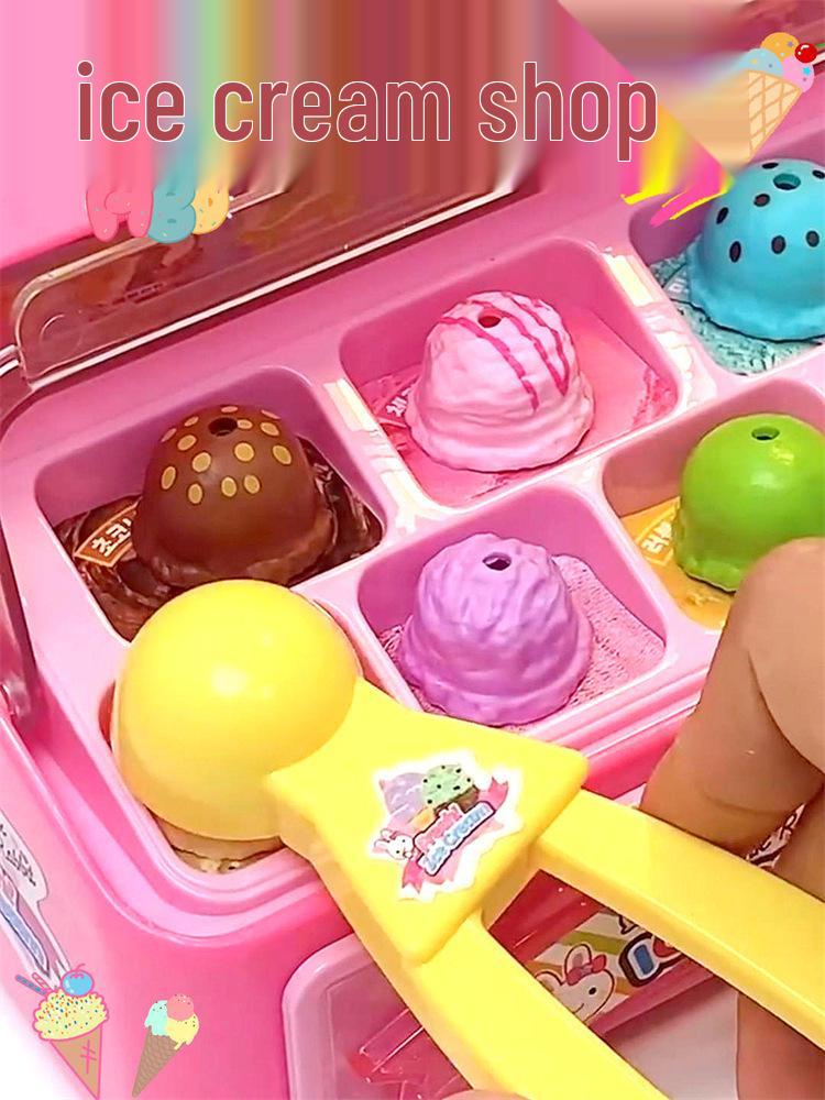 Růžový králíček Mini toaletní stolek a zmrzlinárna Hrací set pro dívky