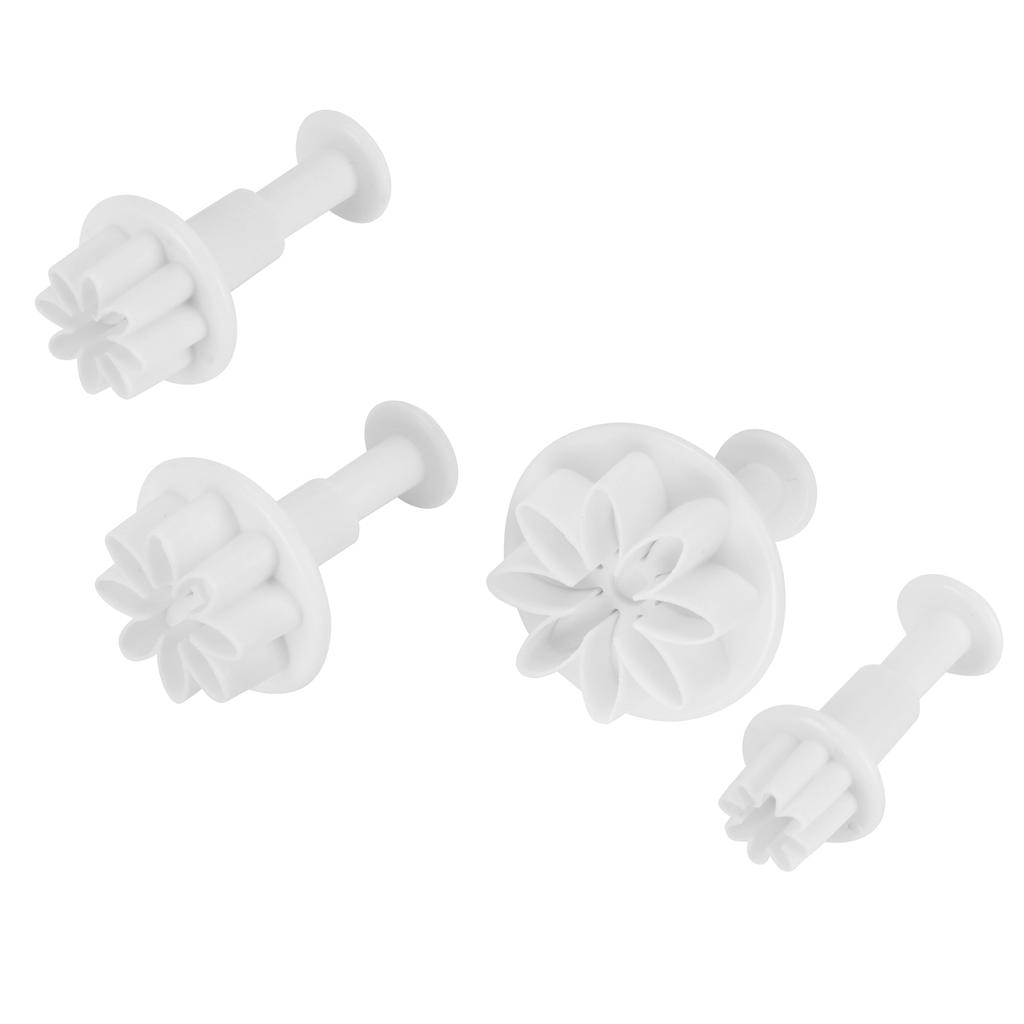 4Pcs Cake Decorating Molds Flower Pattern Fondant Cutter Mold DIY Baking Utensils