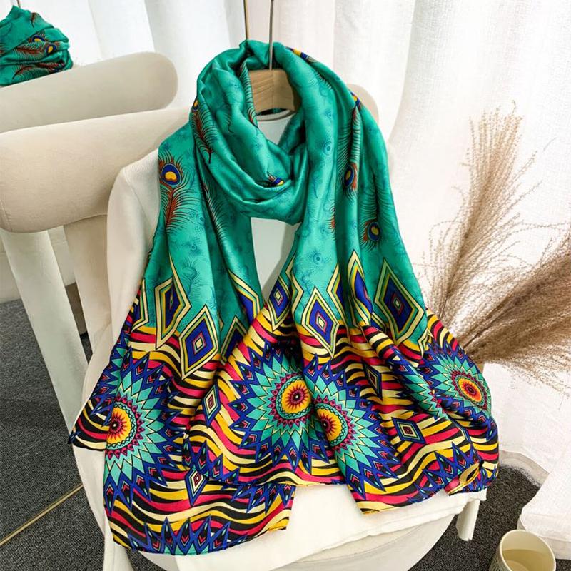 

Spring Scarf Women S Luxury Design Scarf Silk Smooth Scarf Soft Muslim Headband Shawl Beach
