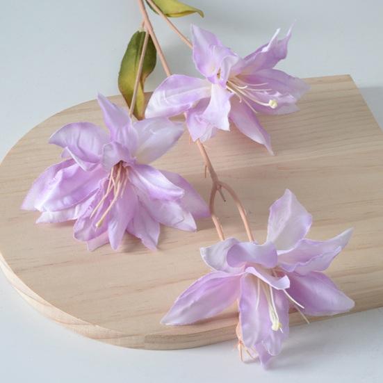 3 Heads Artifical Lily Flowers Full Blooms Fake Real Touch Flower Bouquets for Wedding Party Decor Home Table Centerpiece