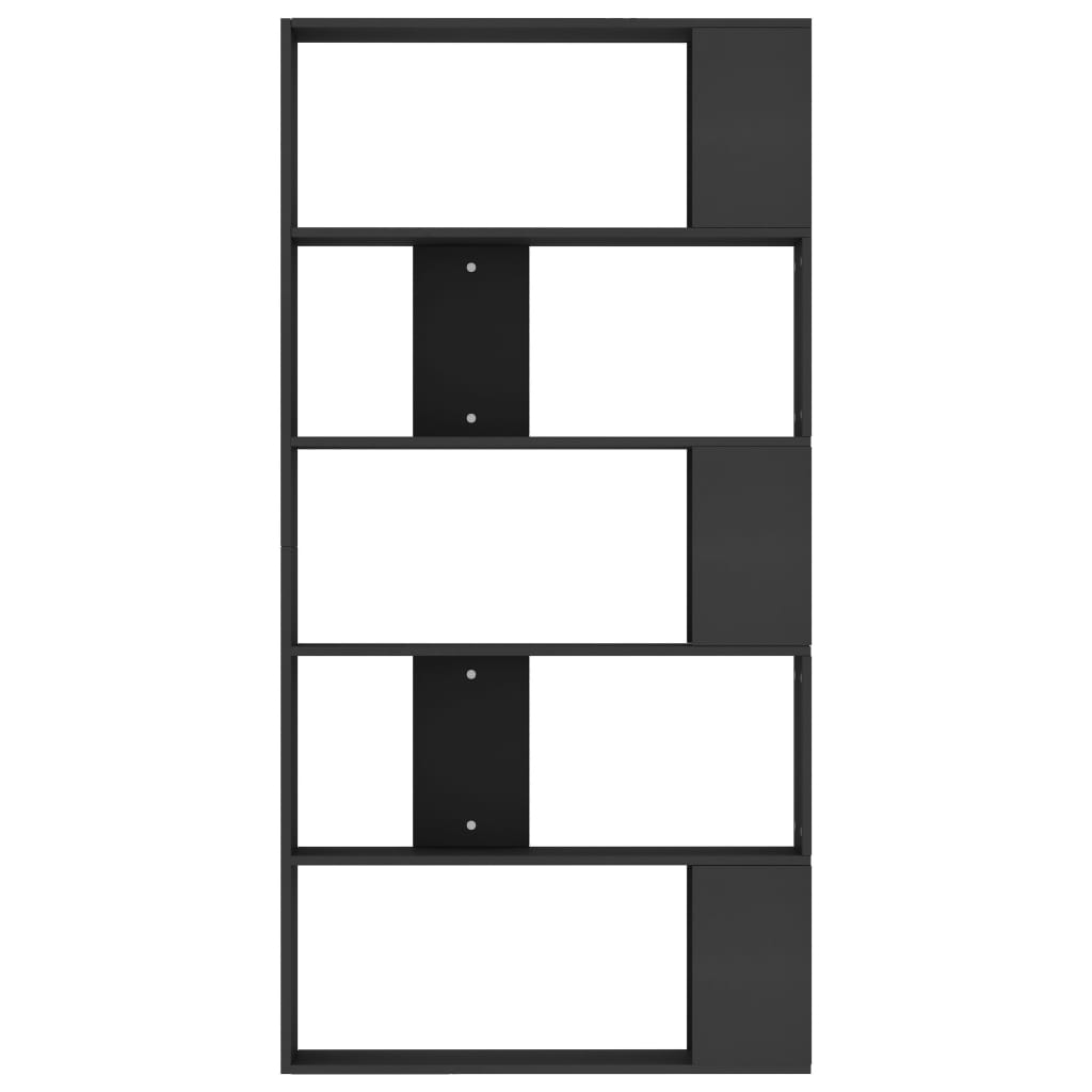 Bookshelf Room Divider Black 80 x 24 x 159 cm Engineered Wood