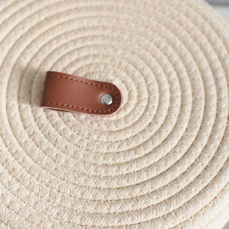 2pcs Sturdy Cotton Rope Storage Baskets With Lid Designs for Keeping Living Space Neat and Tidying Household Use