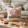 Rainbow Sun Cartoon Cushion Cover Anti-Dustmite Pillowcase Invisible Zipper Silky Short Plush Sofa Cushion Cover