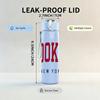 1PC Brooklyn New York Letter 750ml Color Plastic Sports Water Bottle Leakproof Flip Straw Lid Suitable for Sports Office Home Use