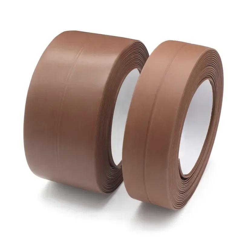 

1 шт. 1 м / 39,37 дюйма Водонепроницаемая уплотнительная лента для ванной кухни дома дома ПВХ Водонепроницаемая уплотнительная полоса Самоклеящаяся наклейка на стену 1M коричневый