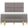 Box spring bed with pillows and headboard Taupe 140 x 190 cm Fabric