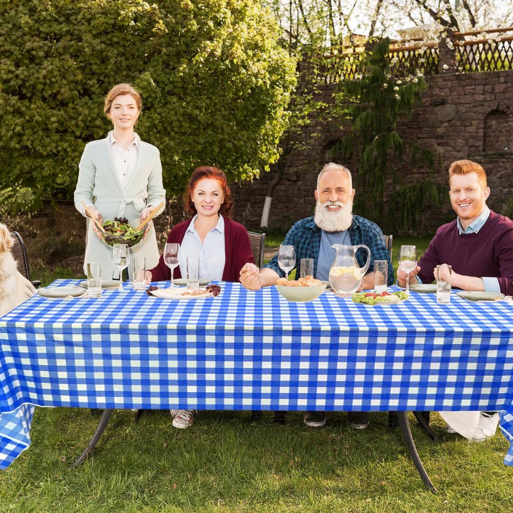 Gingham Tablecloth Rectangle Oktoberfest Table Covers Heavy Duty Covers Waterproof Party Decor for Cafe Camping Backyard BBQ