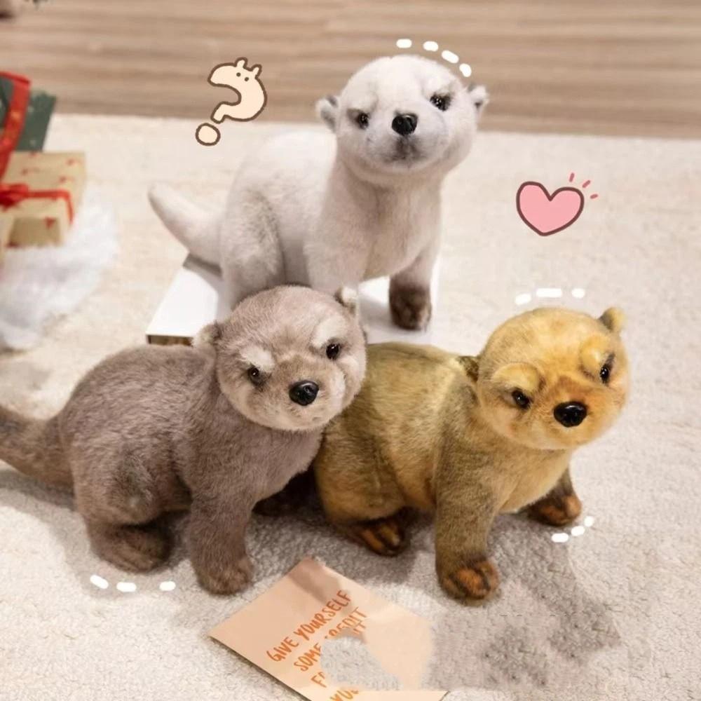 PP Cotton Brown Otter Plush Toy Soft Simulation Otter Toy Doll Decorate Present