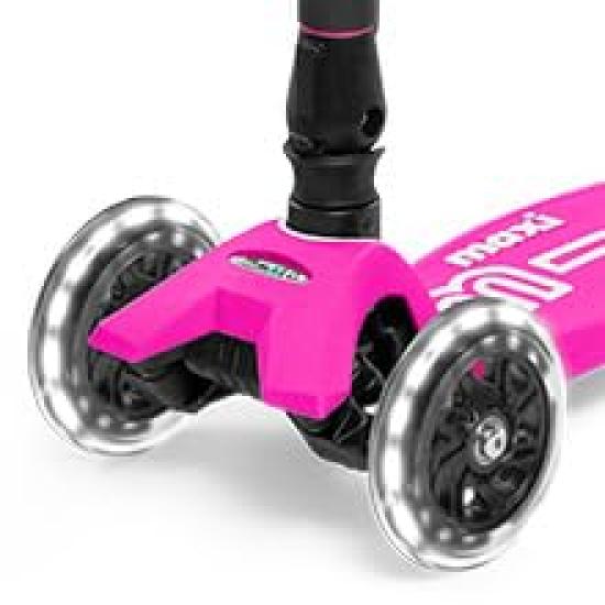 Maxi Micro Foldable Deluxe LED Maxi Micro Foldable Deluxe LED Kickboard Children Shocking Pink [Official Shop]