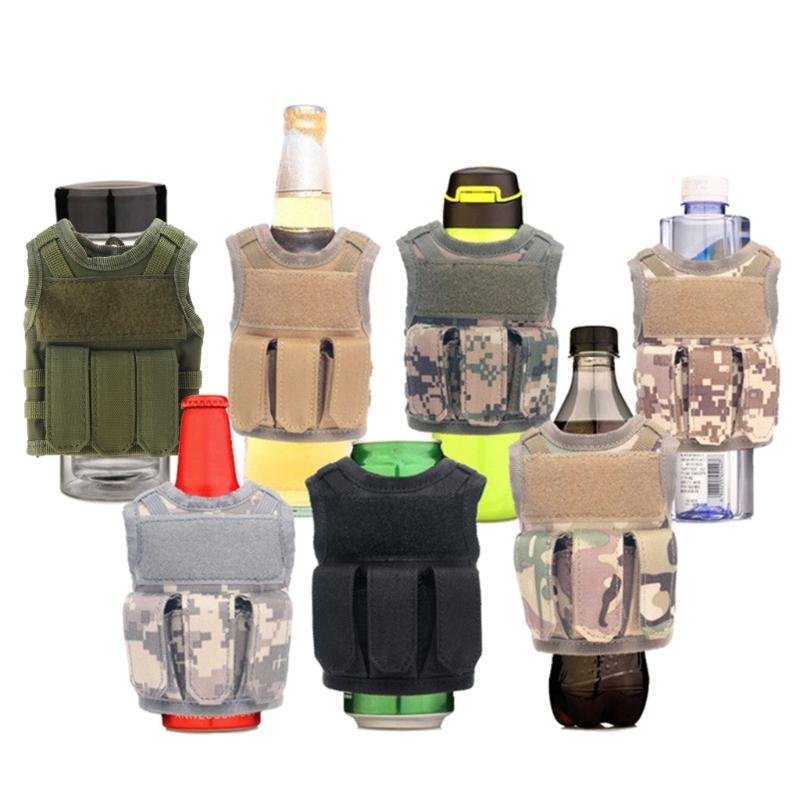 Adjustable Drink Bottle Vests Tactical Beer Bottle Vest Miniature Molle Vest for Cans or Bottles Decoration Easy To Use