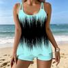Traje de baño Tankini para mujer de 2 piezas con estampado degradado fluido Trajes de baño para vacaciones