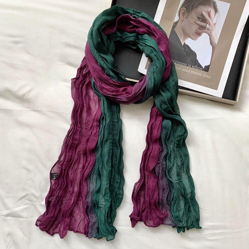 Warm Gradient Texture Scarf Windproof Bandana Shawl Wraps Multifunction Long Hijab Scarf  Travel