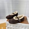 French Fairy Plush Shoes Beanie Shoes Female Flat 2025 Autumn and Winter Soft-soled Mary Jane Shoes Birkenstocks Cotton Shoes