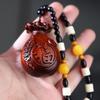 Small-Leaf Red Sandalwood Pendant: Wealth-Attracting Pixiu, Gourd, Dragon, Tortoise Design
