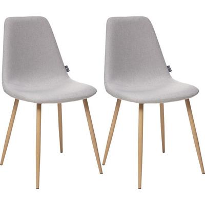 Set of 2 Vintage Style "Marylin" Chairs with Imitation Beech Wood Legs Atmosphera - Light Gray
