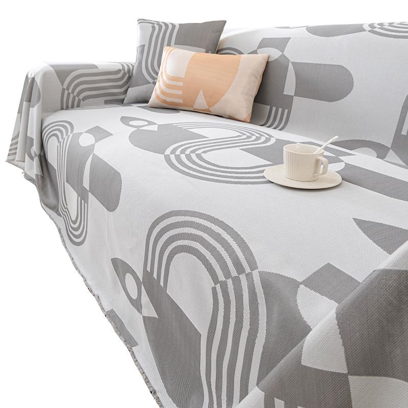 Sofa Towel Summer New Ins Style Integrated Full Cover Cloth Anti-Slip Cool Feeling Sofa Cushion Cover