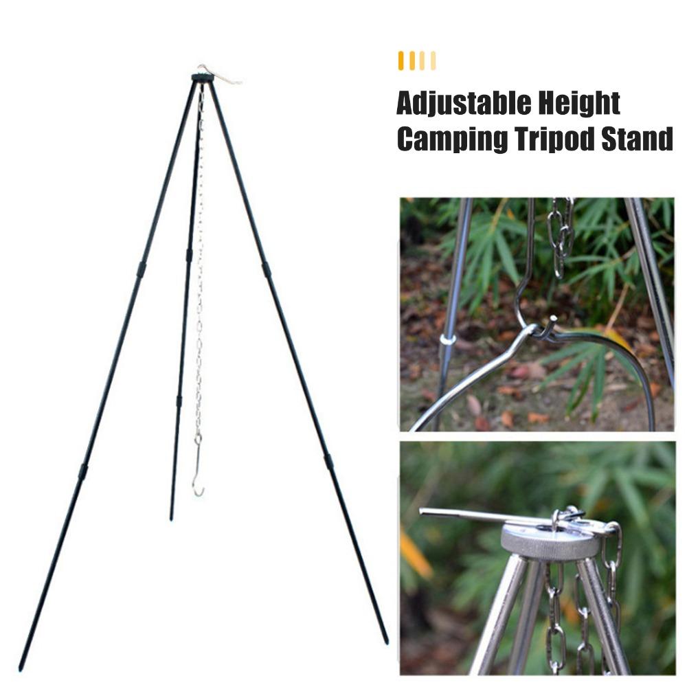Aluminiumlegierung Stativ Grillständer Verstellbare Höhe Lagerfeuer Topfhalter Camping Stativ Picknick