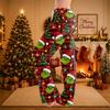 Women's Christmas Print Pants Casual Holiday Pants with No Pockets