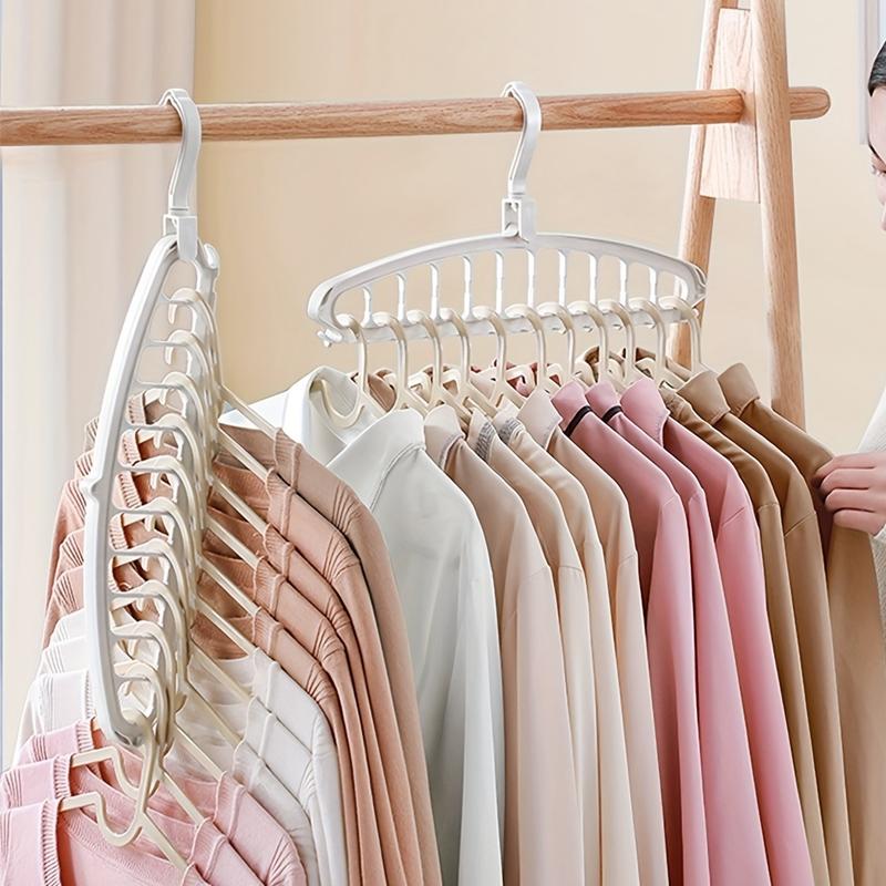 Space Saving Hangers for Closet Organizers and Storage, Heavy Duty Plastic Clothes Hanger for Shirt Sweater, Collapsible Hanger